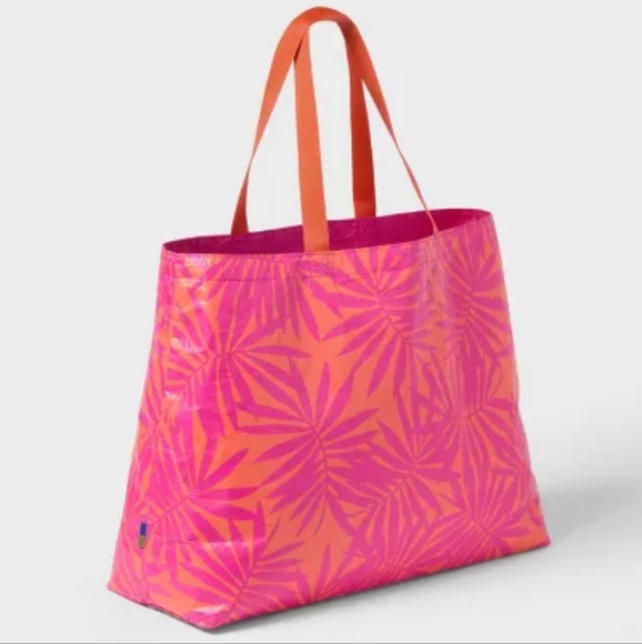 Open Story Tropical Pink and Orange Tote Bag - Picture 1 of 4